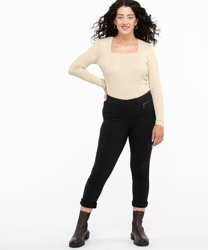 Cotton Long Sleeve Square Neck Tee Image 1
