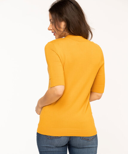 Mock Neck Elbow Sleeve Pullover Image 3