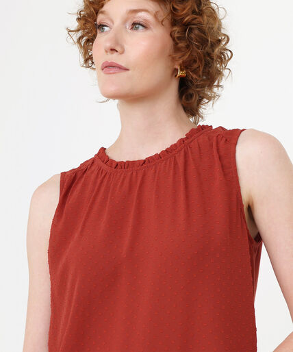 Sleeveless Woven Knit with Ruched Neck Image 2