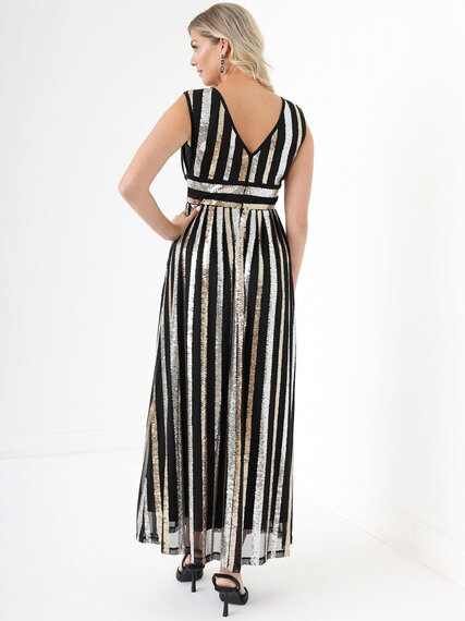 Sequin Stripe Gown Image 3