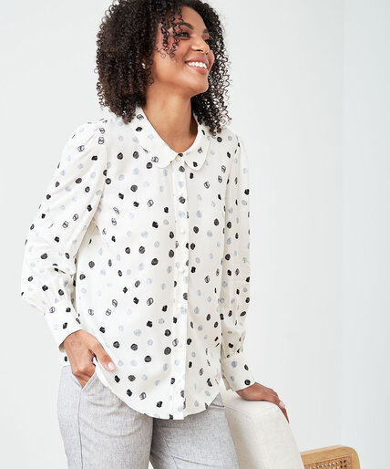 Printed Blouse with Collar Image 6