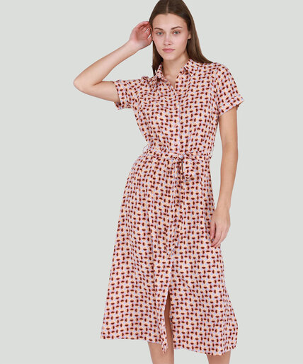 Dex Buttoned Linen Shirt-Dress Image 1