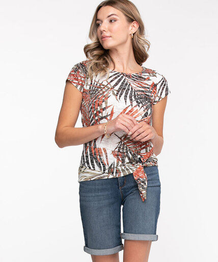 Tie Front Burn-Out Print Tee Image 1