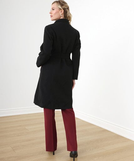 Belted Cross Over Collar Coat Image 4
