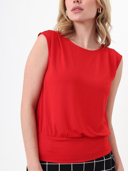 Petite Sleeveless Stretch Top with Banded Hem Image 5