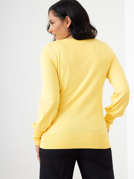 Scallop V-Neck Pullover Sweater Image 4