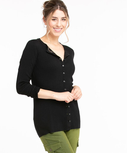 Ribbed Button Front Cardigan Image 1