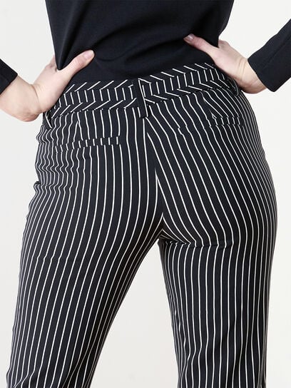 Leah Straight Striped Ankle Pant
