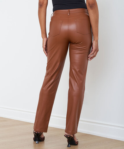 Faux Leather Straight Leg Pant Image 3
