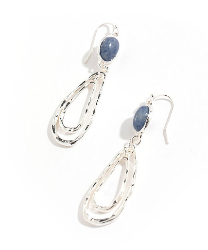 Blue Stone Drop Earring Image 2
