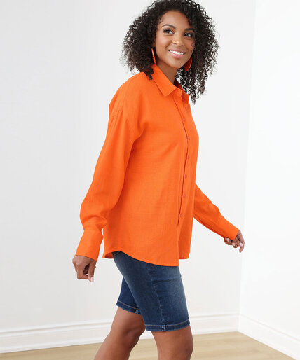 Low Impact Long Sleeve Relaxed Linen Shirt Image 1