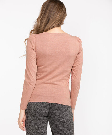 Cotton Blend Long Puff Sleeve Tee Image 3