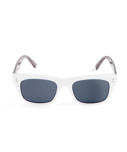 White Rectangular Sunglasses Image 1