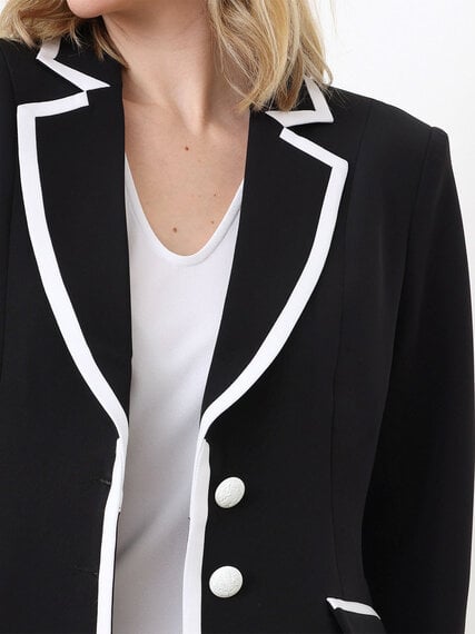 Black and White Tipped Blazer Image 5