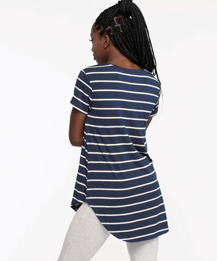 Striped Short Sleeve Tunic Top Image 3