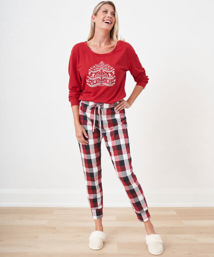 Round Neck Jogger Pajama Set Image 2