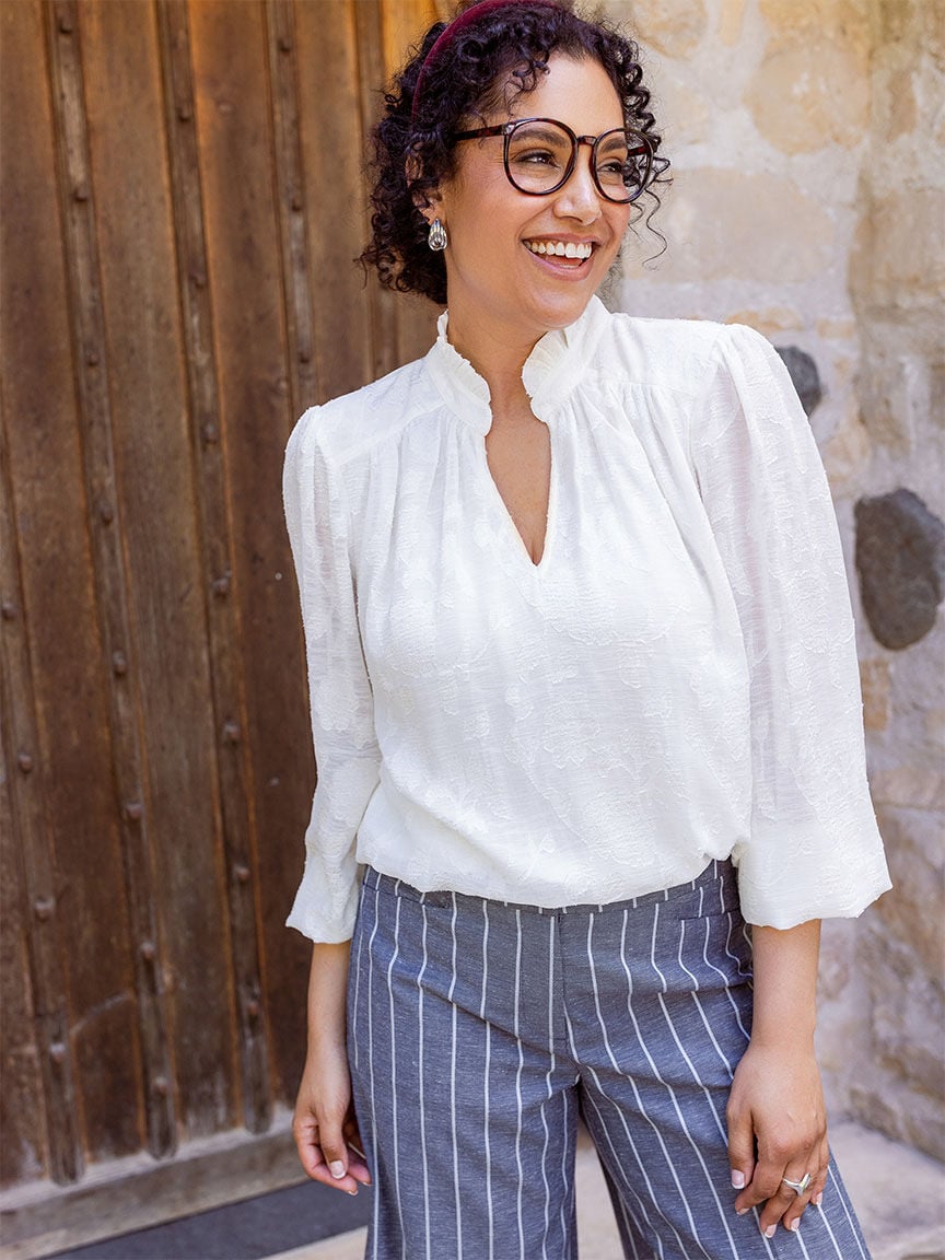 White long sleeve peasant blouse sale