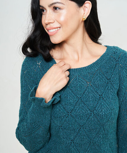 Boat Neck Pointelle Sweater Image 2