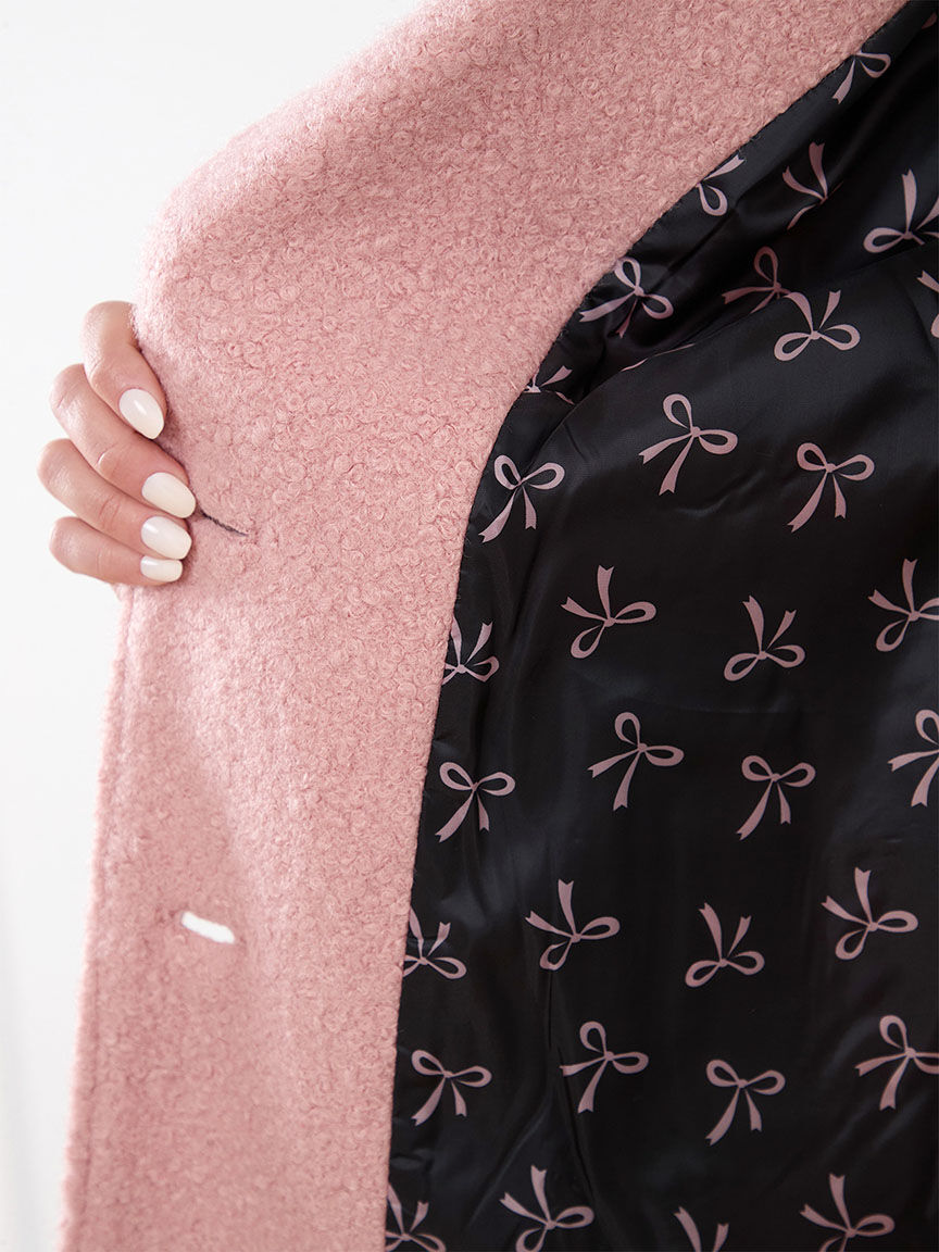 Midi coat in wool blend - Pink | Benetton