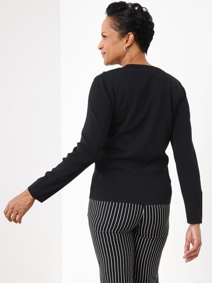 Long Sleeve Front Zip Knit Cardigan Image 3