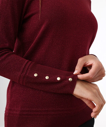 Turtleneck Sweater with Button Detail Image 3