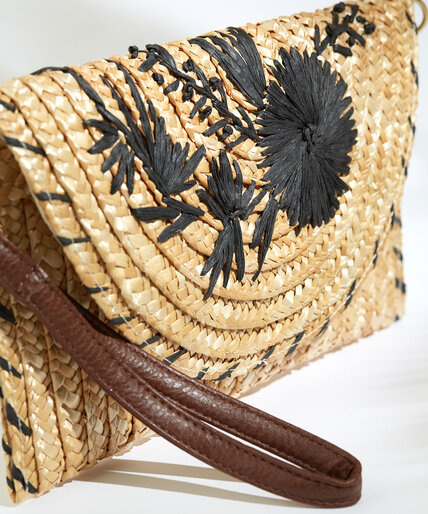 Straw Embroidered Clutch Image 2