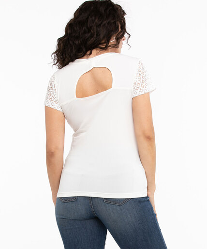 Scoop Neck Lace Sleeve Top Image 4