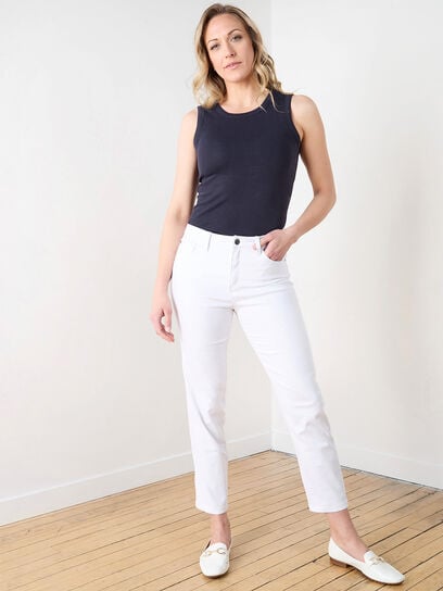 Lilly Slim White Ankle Jeans