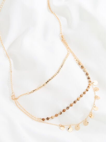 3-Tier Short Gold Necklace