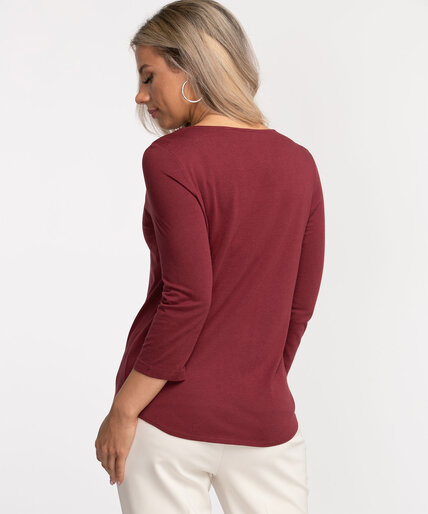 Ruched 3/4 Sleeve T-Shirt Image 2