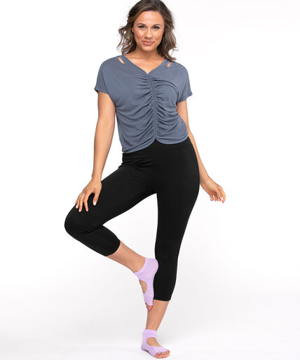 Ruched Front Cutout Active Top Image 3