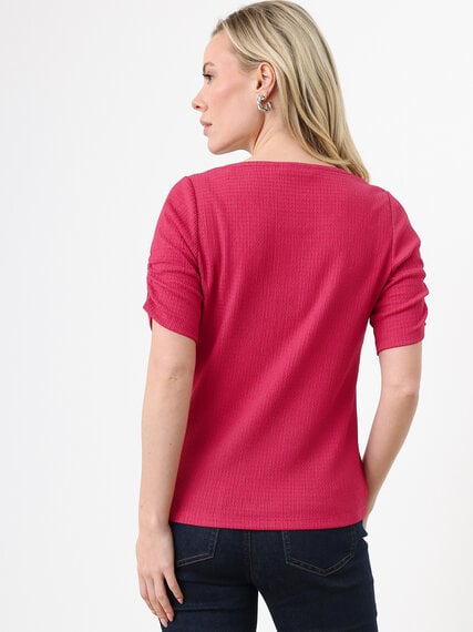 Petite Elbow Sleeve Textured Stretch Top Image 4