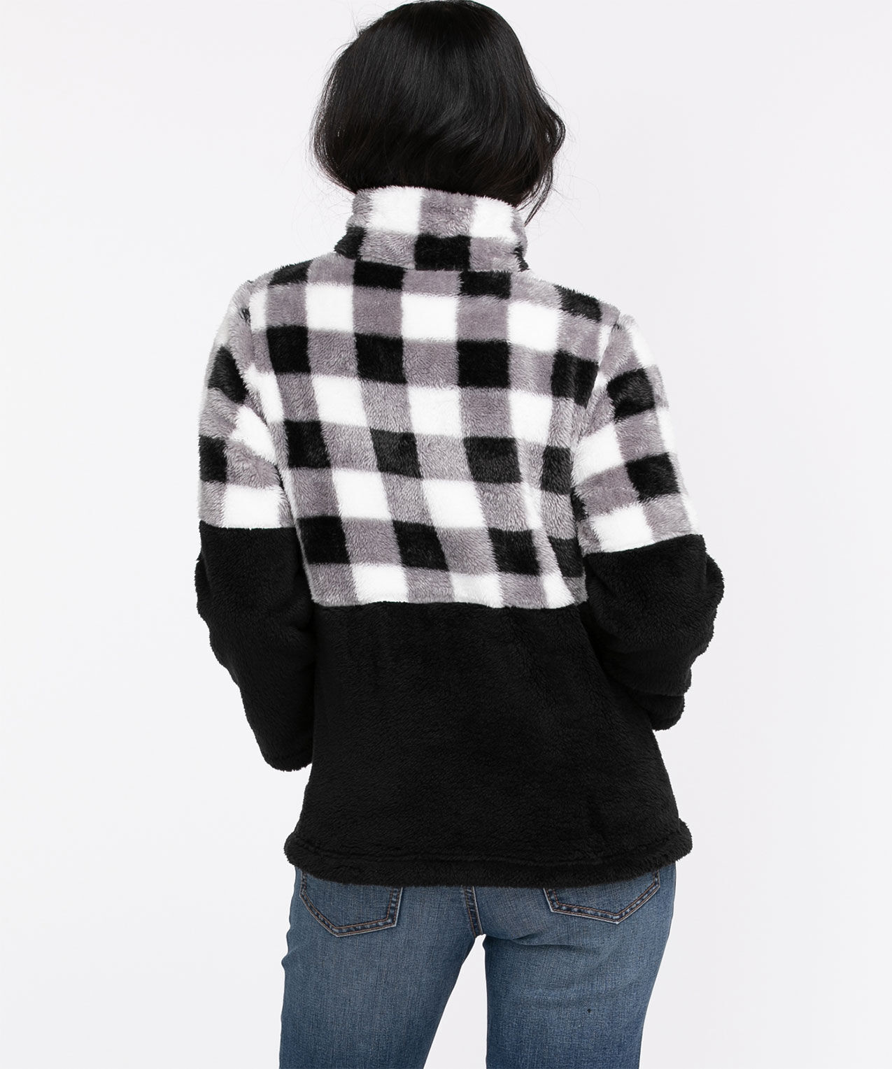 Buffalo plaid sherpa pullover discount
