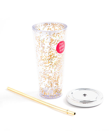 Gold Star Tumbler With Straw Image 2