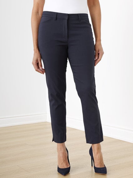Christy Slim Navy Ankle Pant in Microtwill Image 1