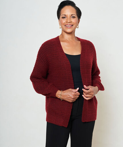 Cozy Stitch Open Front Cardigan Image 1