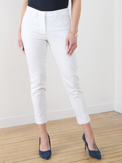 Christy Slim White Ankle Pant in Microtwill Image 2