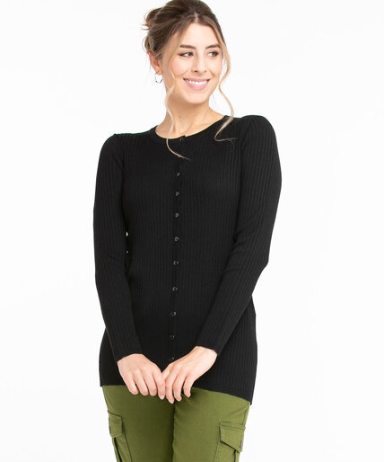 Ribbed Button Front Cardigan Image 5