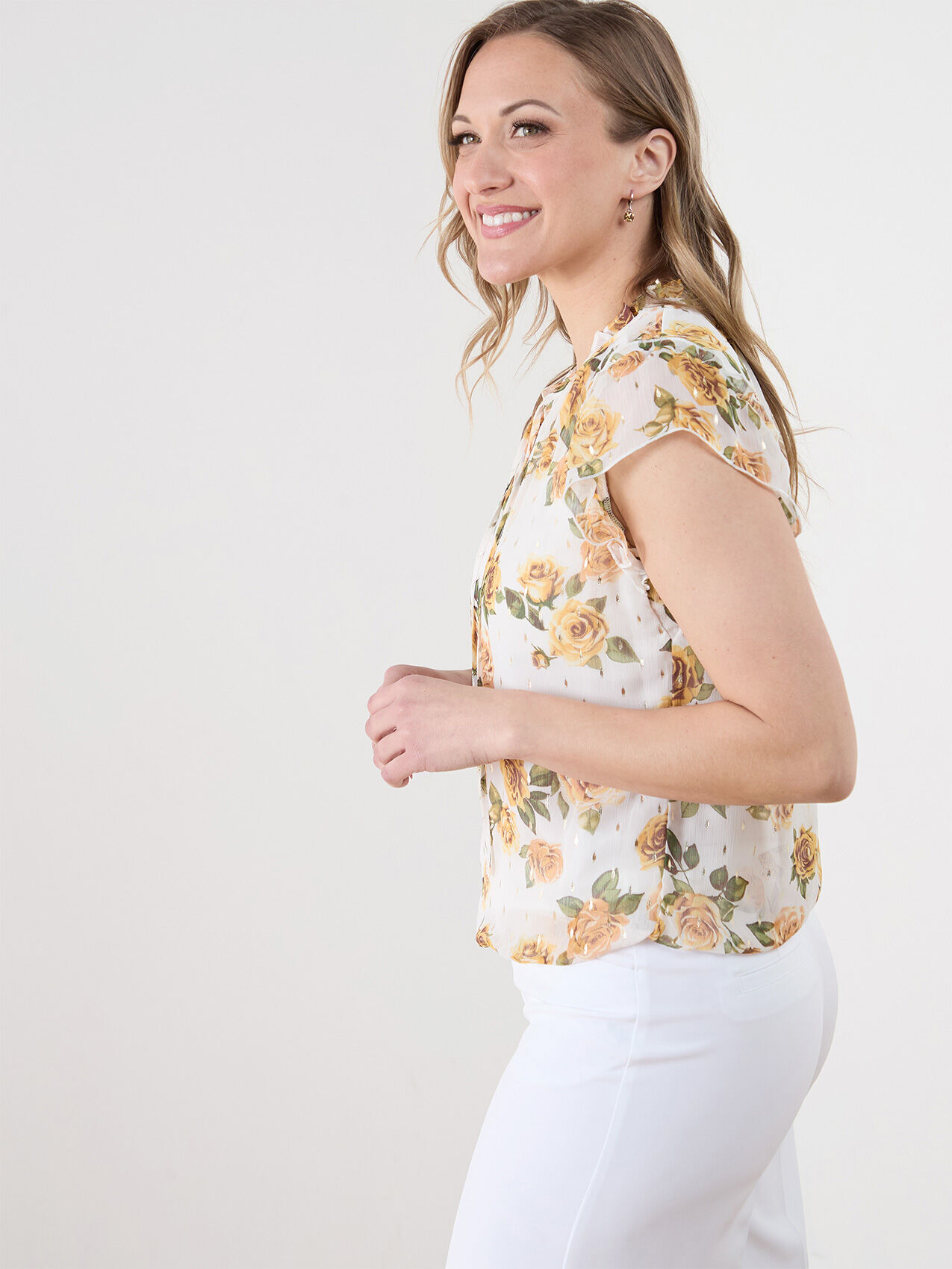 Gold chiffon top top