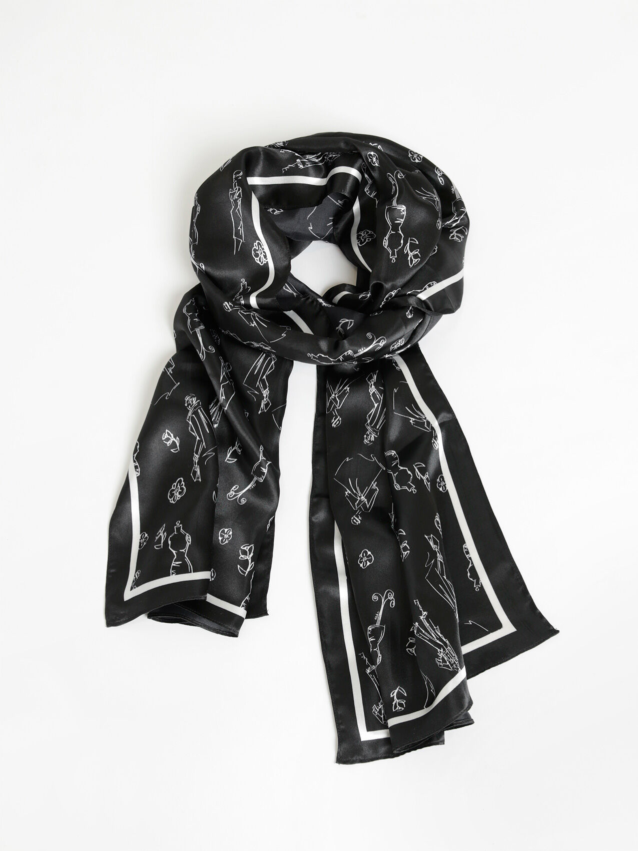 Black fashion scarf on sale
