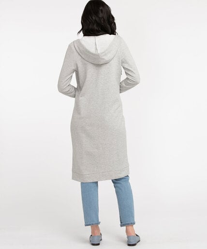 French Terry Long Hooded Cardigan Image 3