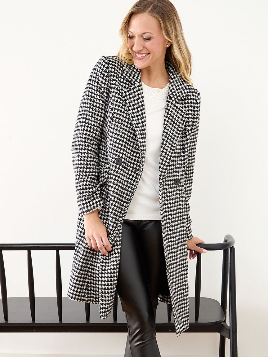 Houndstooth fit and flare coat Cleo Houndstooth S