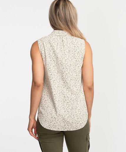 Sleeveless Button Front Blouse Image 4