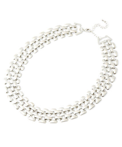 Short Silver Woven Necklace Image 1
