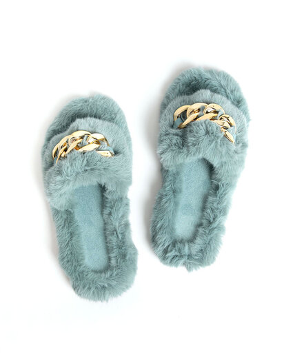 Fuzzy Chain Slippers Image 1