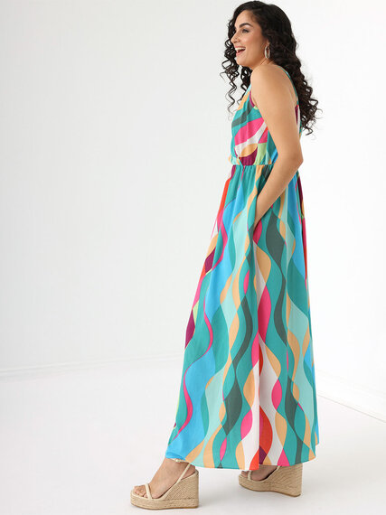 Lisa Bubble Crepe Maxi Dress Image 3