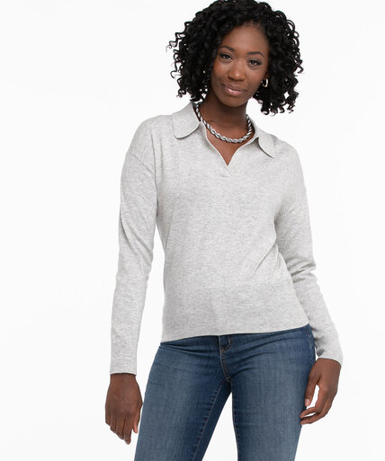 Long Sleeve Polo Collar Sweater Image 1