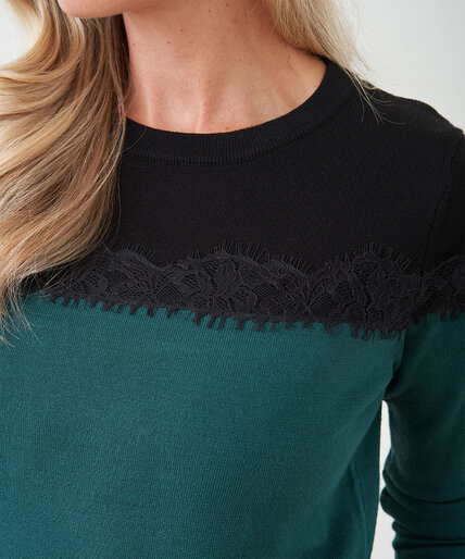 Lace Trim Colourblock Sweater Image 5