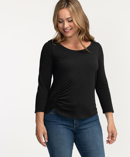 Ruched 3/4 Sleeve T-Shirt Image 1
