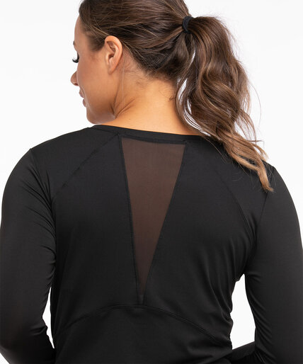 Long Sleeve Mesh Detail Active Top Image 4